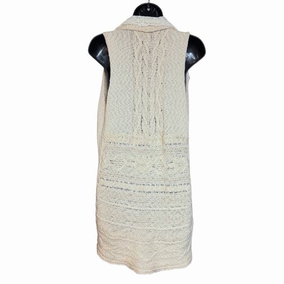 ANTHROPOLOGIE KNIT & LACE SWEATER VEST BOHO COTTAGE CORE KNITTED & KNOTTED XS S - Picture 4 of 7